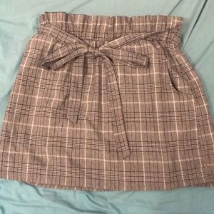 Kendall & Kylie Plaid Paperbag Skirt